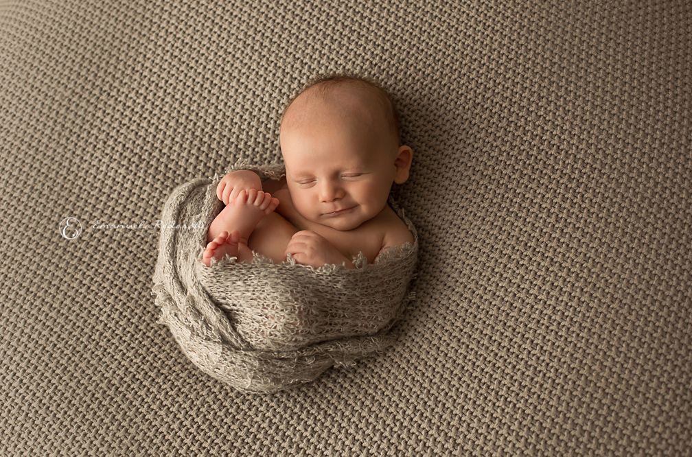 smiling newborn photography baby