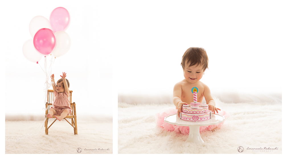 balloons and cake for birthday 1year photo shoot Emanuela Redaschi Photography