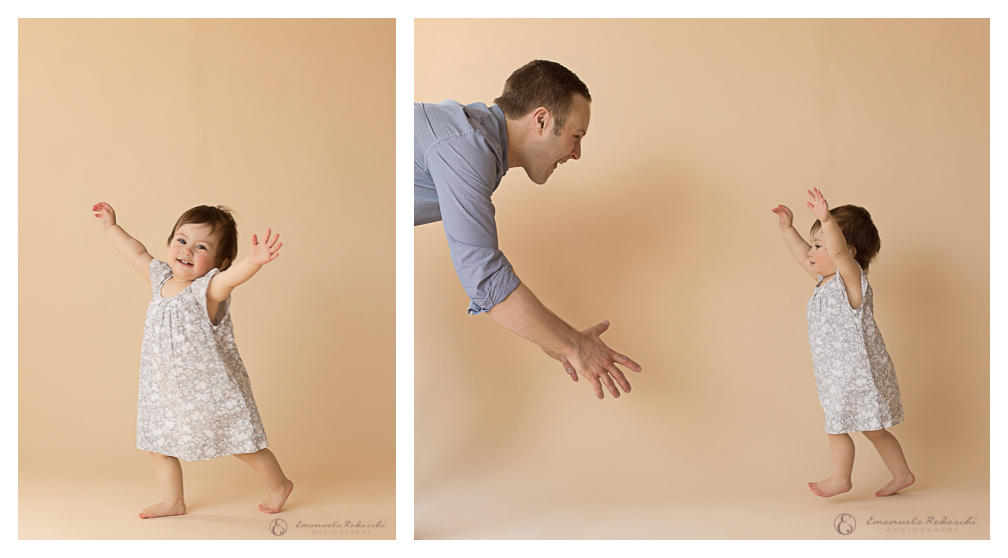 running in daddy's arms 1year photo shoot Emanuela Redaschi Photography